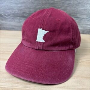 Minnesot Hat Cap Strap Back Womens Red Maroon Sota One Size Adjustable